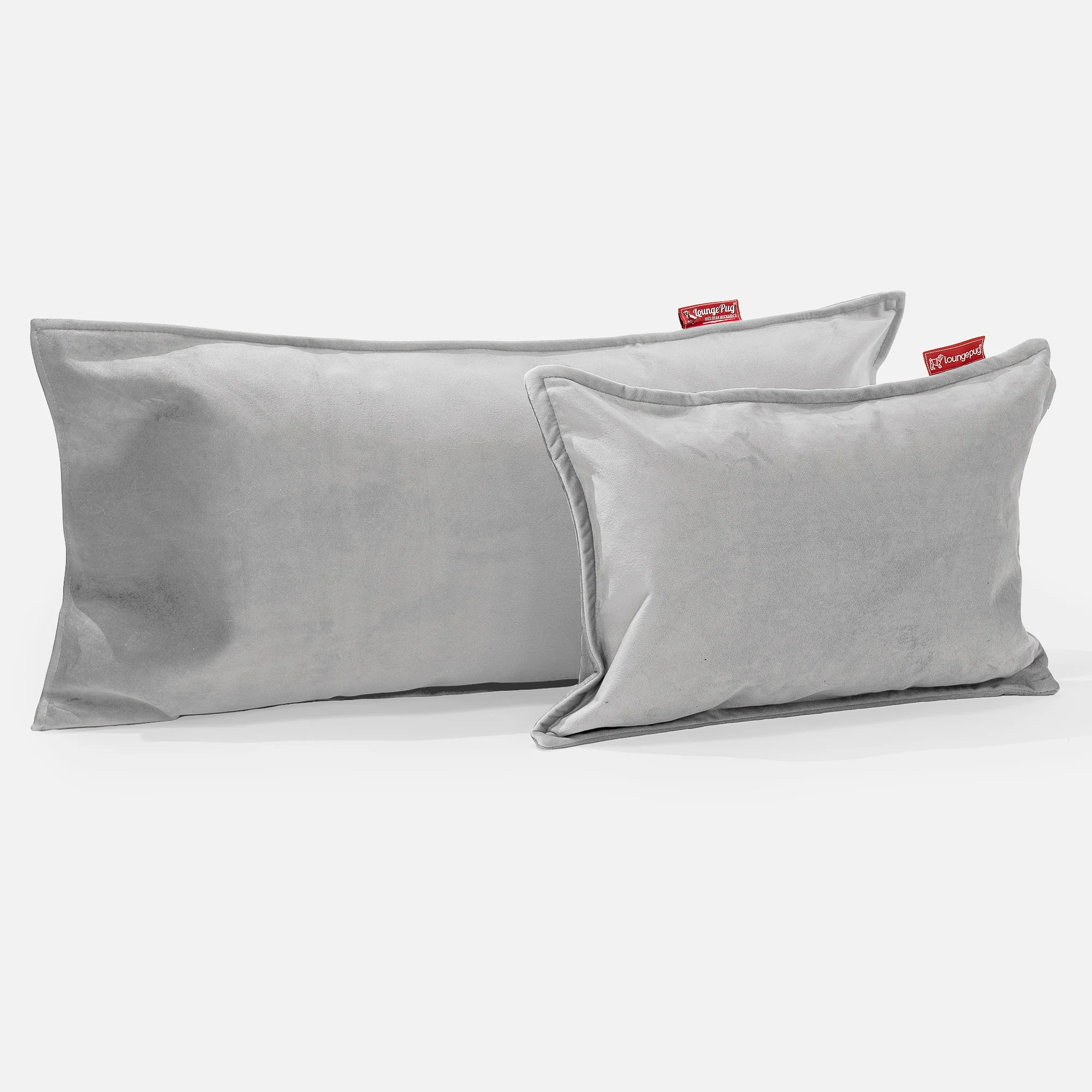 Riesen Dekokissen / Sofa Kissenbezug 40 x 70cm - Samt Silber - Image 3