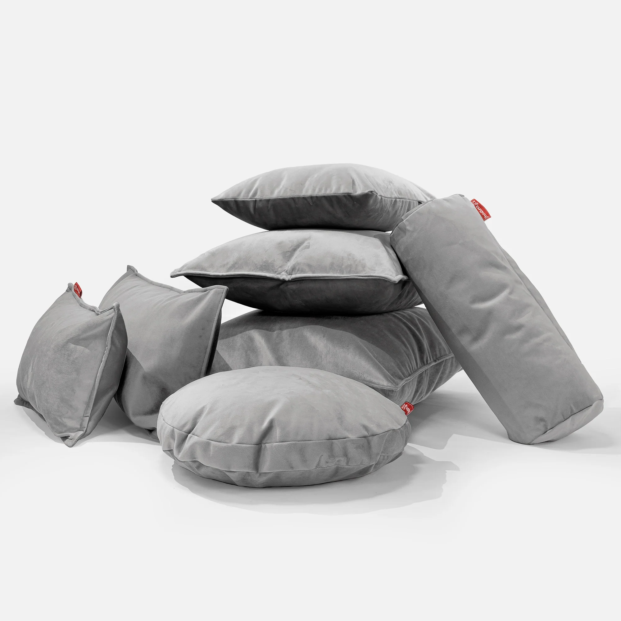 Riesen Dekokissen / Sofa Kissenbezug 40 x 70cm - Samt Silber - Image 4