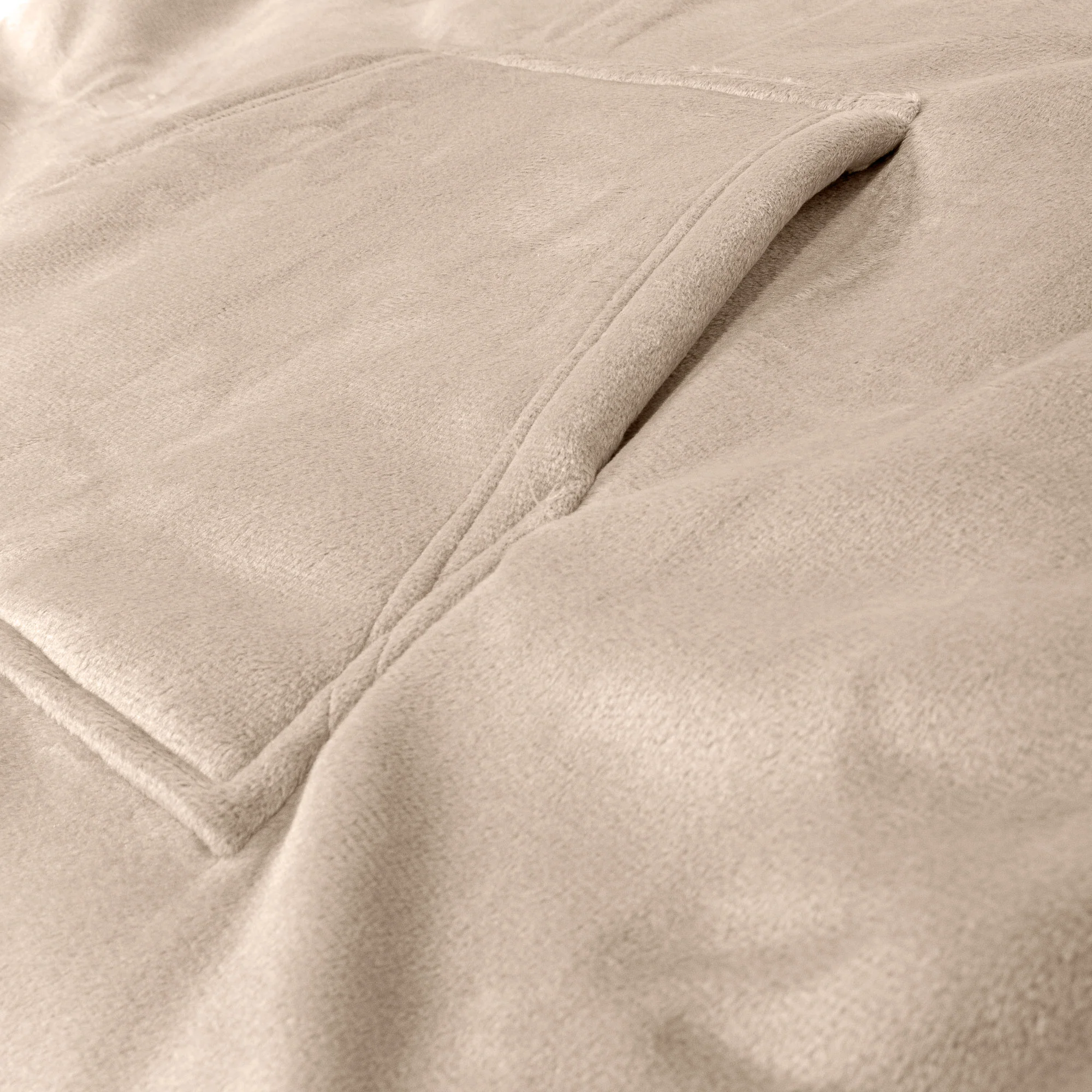 Hoodie Decke für Erwachsene - Fleece Crème / Nerzfarben - Image 5