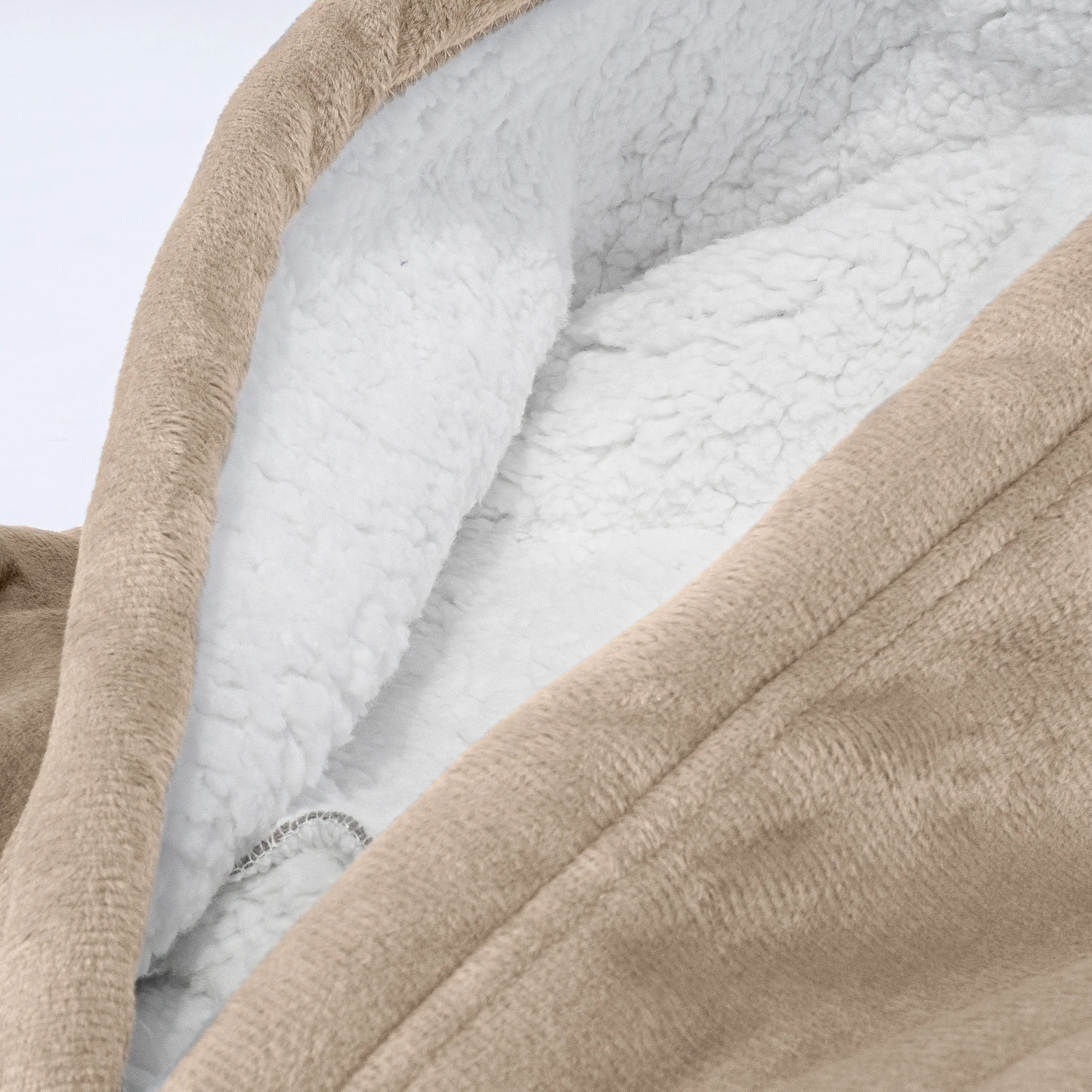 Hoodie Decke für Erwachsene - Fleece Crème / Nerzfarben - Image 6