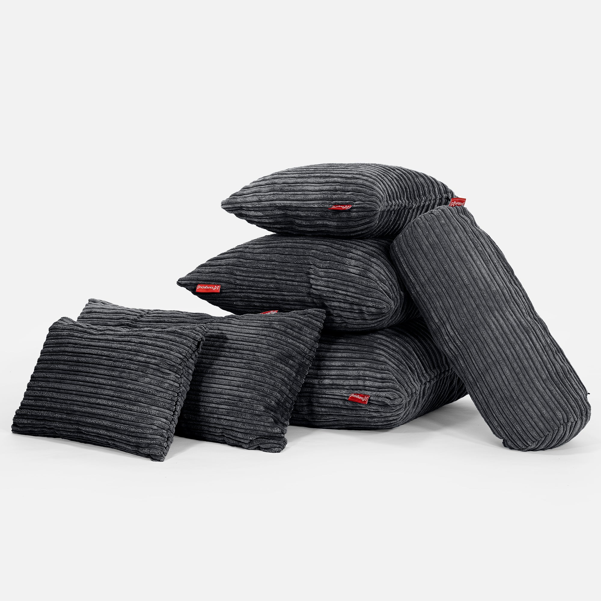 Dekokissen / Sofa Kissenbezug Rund 50cm - Cord Schwarz - Image 3