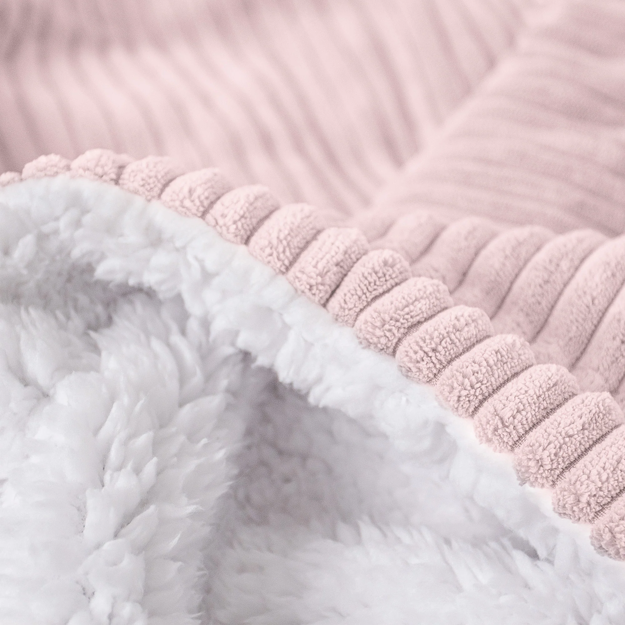Sherpa-Decke - Cord Rosa - Image 4