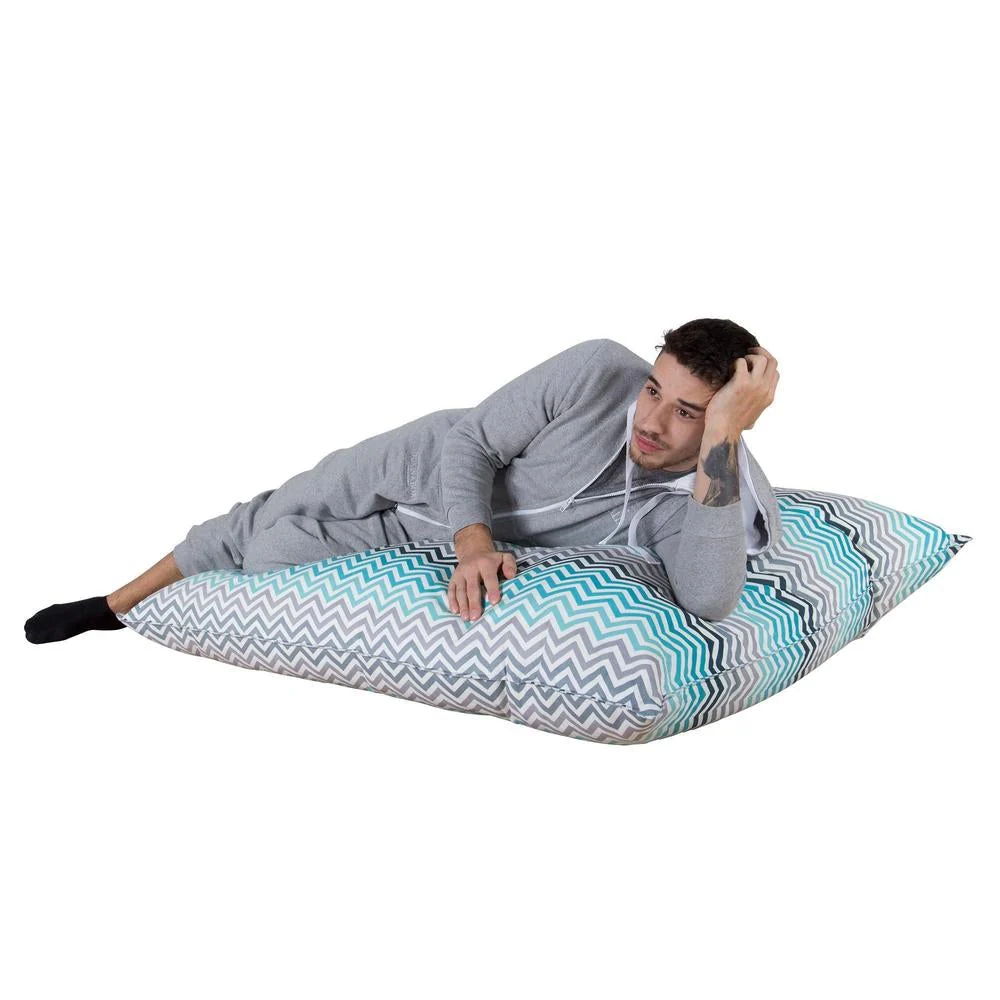 Sitzsack XXL - Geometrische Druck Chevron Türkis - Image 5